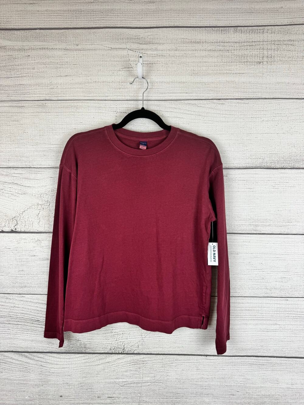 Old Navy Women's Maroon Washed Long Sleeve Vintage Tee Size XS